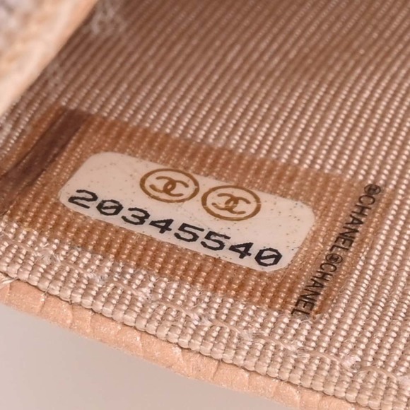 CHANEL Caviar Skin Matelasse Coco Mark Chain Shoulder Long Wallet Beige Ladies - Picture 8 of 10